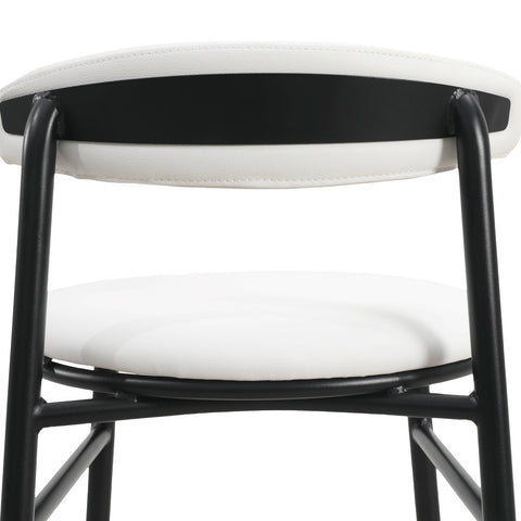 Lume Series Modern Bar Stool Upholstered in Leather for Dining Room and Kitchen