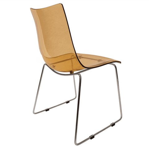 Lima Modern Acrylic Dining Chair With Chrome Base