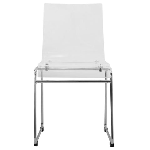 Lima Modern Acrylic Dining Chair With Chrome Base