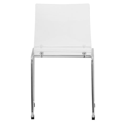 Lima Modern Acrylic Dining Chair With Chrome Base