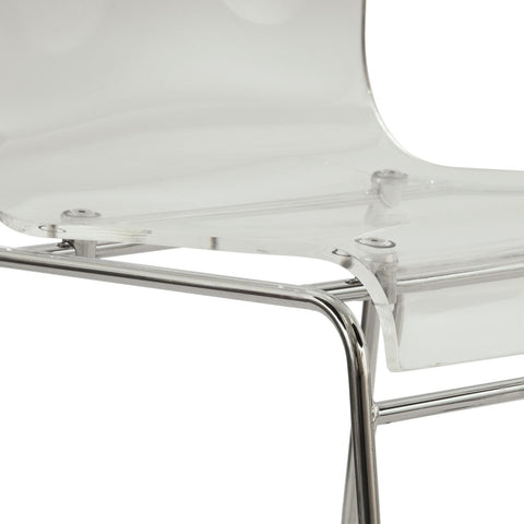 Lima Modern Acrylic Dining Chair With Chrome Base