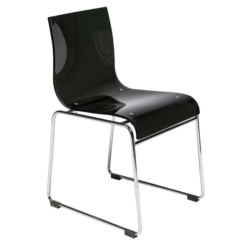 Lima Modern Acrylic Dining Chair With Chrome Base