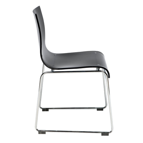 Lima Modern Acrylic Dining Chair With Chrome Base