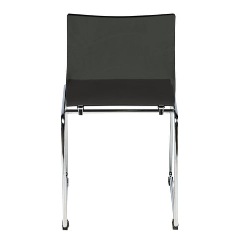 Lima Modern Acrylic Dining Chair With Chrome Base