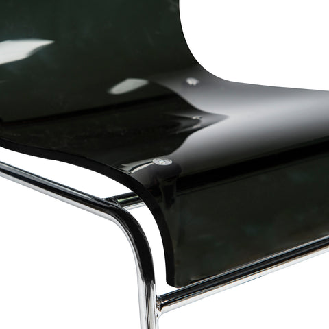 Lima Modern Acrylic Dining Chair With Chrome Base