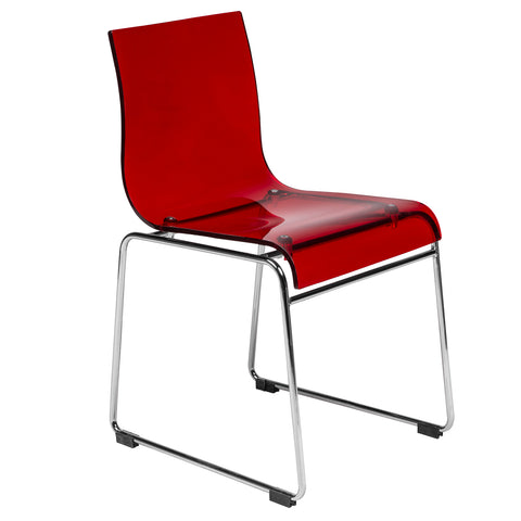 Lima Modern Acrylic Dining Chair With Chrome Base