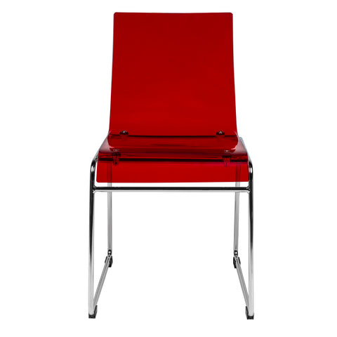 Lima Modern Acrylic Dining Chair With Chrome Base