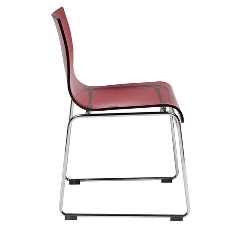 Lima Modern Acrylic Dining Chair With Chrome Base