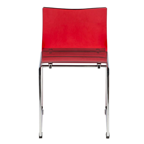 Lima Modern Acrylic Dining Chair With Chrome Base