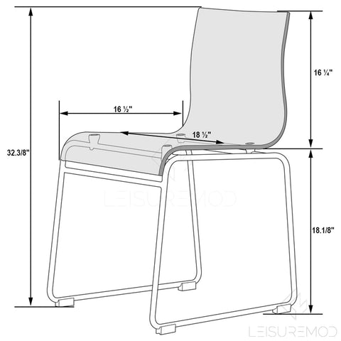 Lima Modern Acrylic Dining Chair With Chrome Base