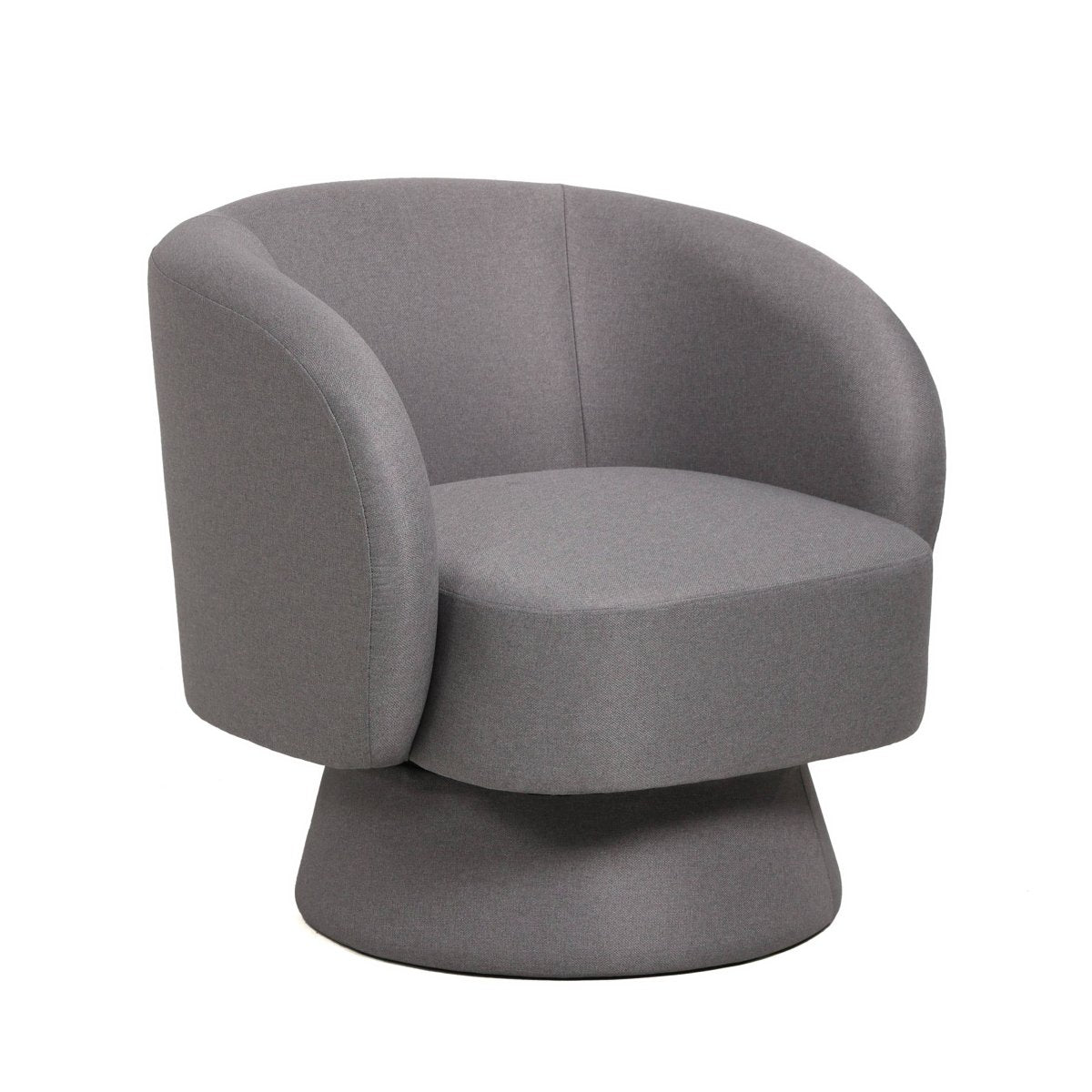 Leisuremod Accent Chair Grey Linen Raze Accent Chair Upholstered in Boucle/Linen/Velvet Armchair with Removable Round Base