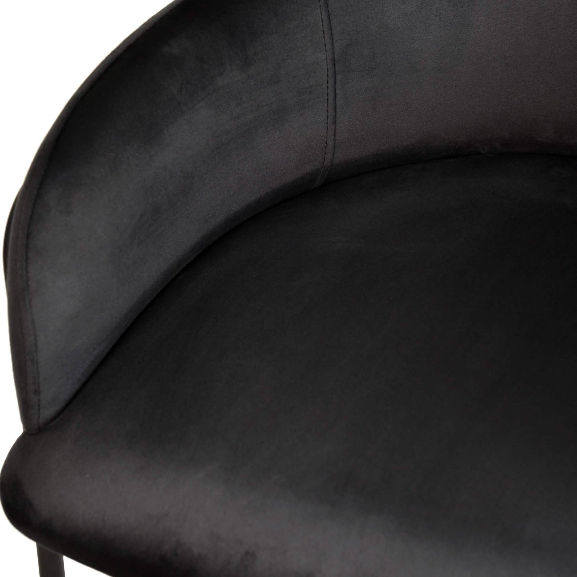 Axis 40" Bar Stool with Ergonomic Design, Powder-Coated Base, and Footrest in Black/Gold Velvet Black Black Bar Stools Leisuremod