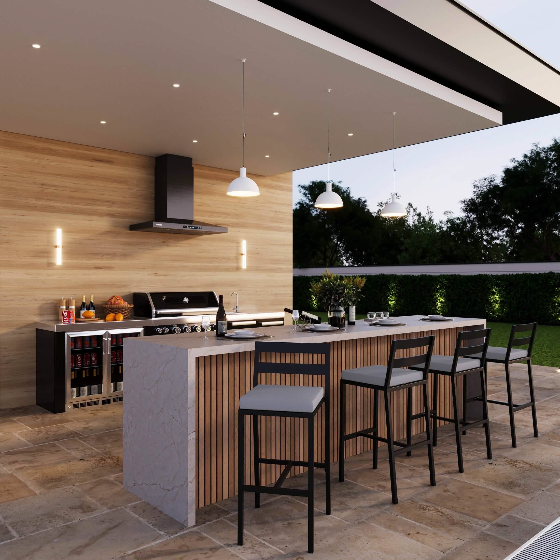 Chelsea Modern Patio Bar Chair in Powder-Coated Aluminum with Removable Cushion Charcoal Bar Stools Leisuremod