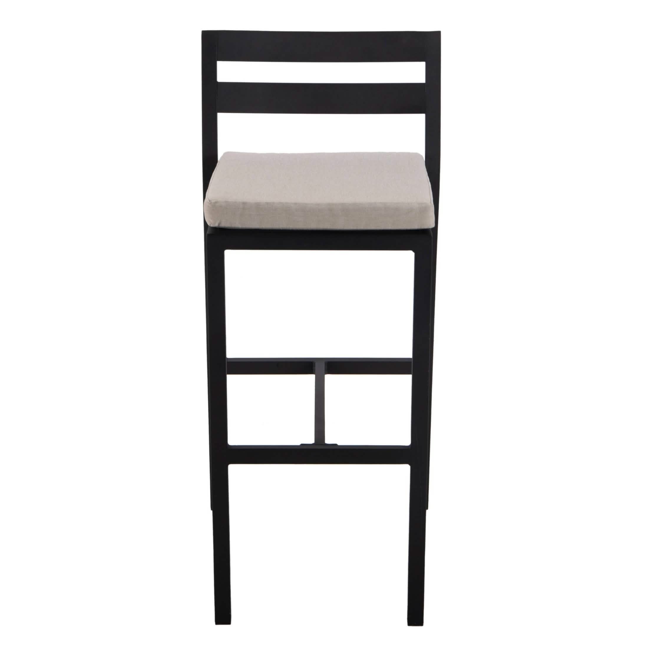 Chelsea Modern Patio Bar Chair in Powder-Coated Aluminum with Removable Cushion Beige Bar Stools Leisuremod