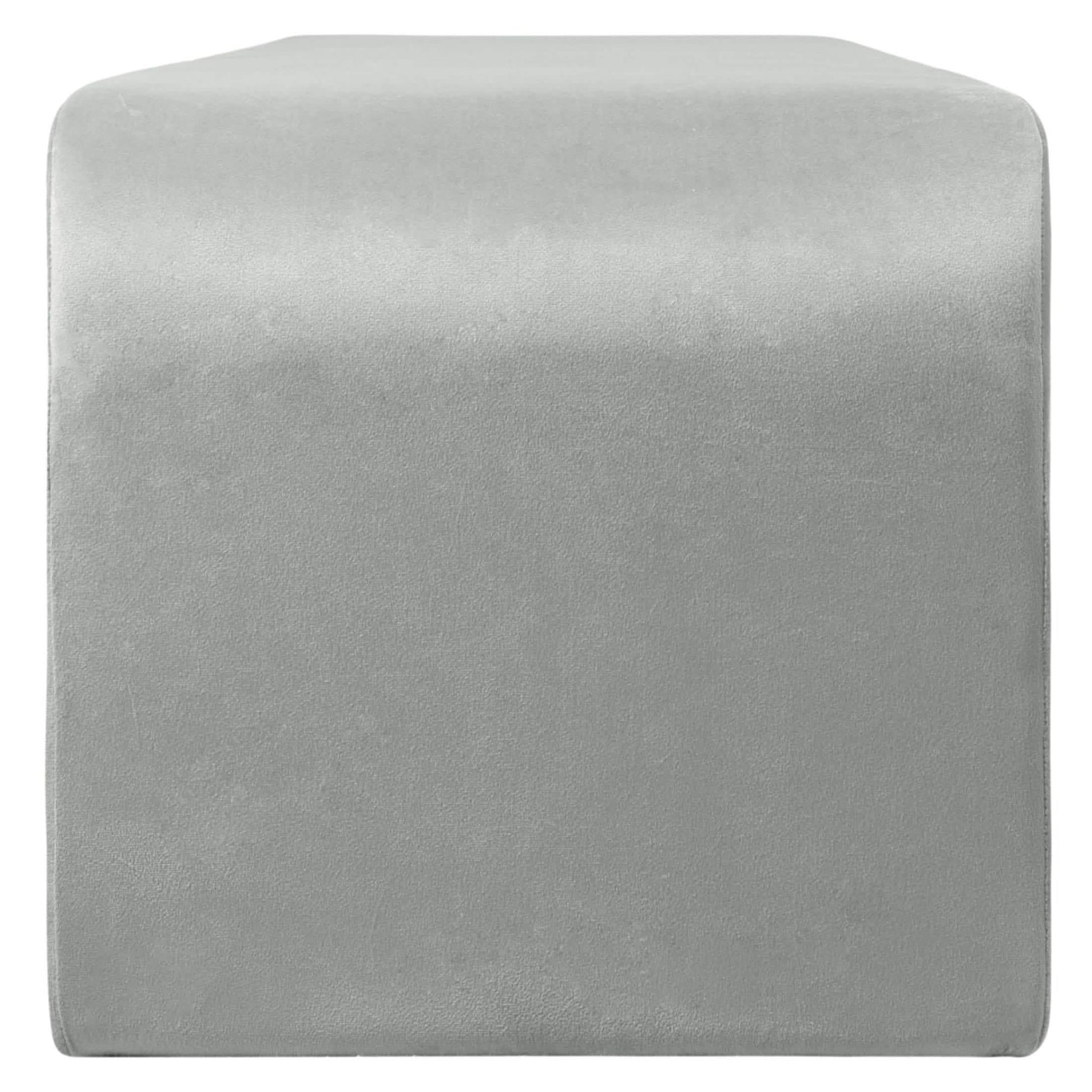 Vint 63" Wide Upholstered Bench in Boucle/Velvet with Curved Waterfall Design Light Grey BENCH Leisuremod