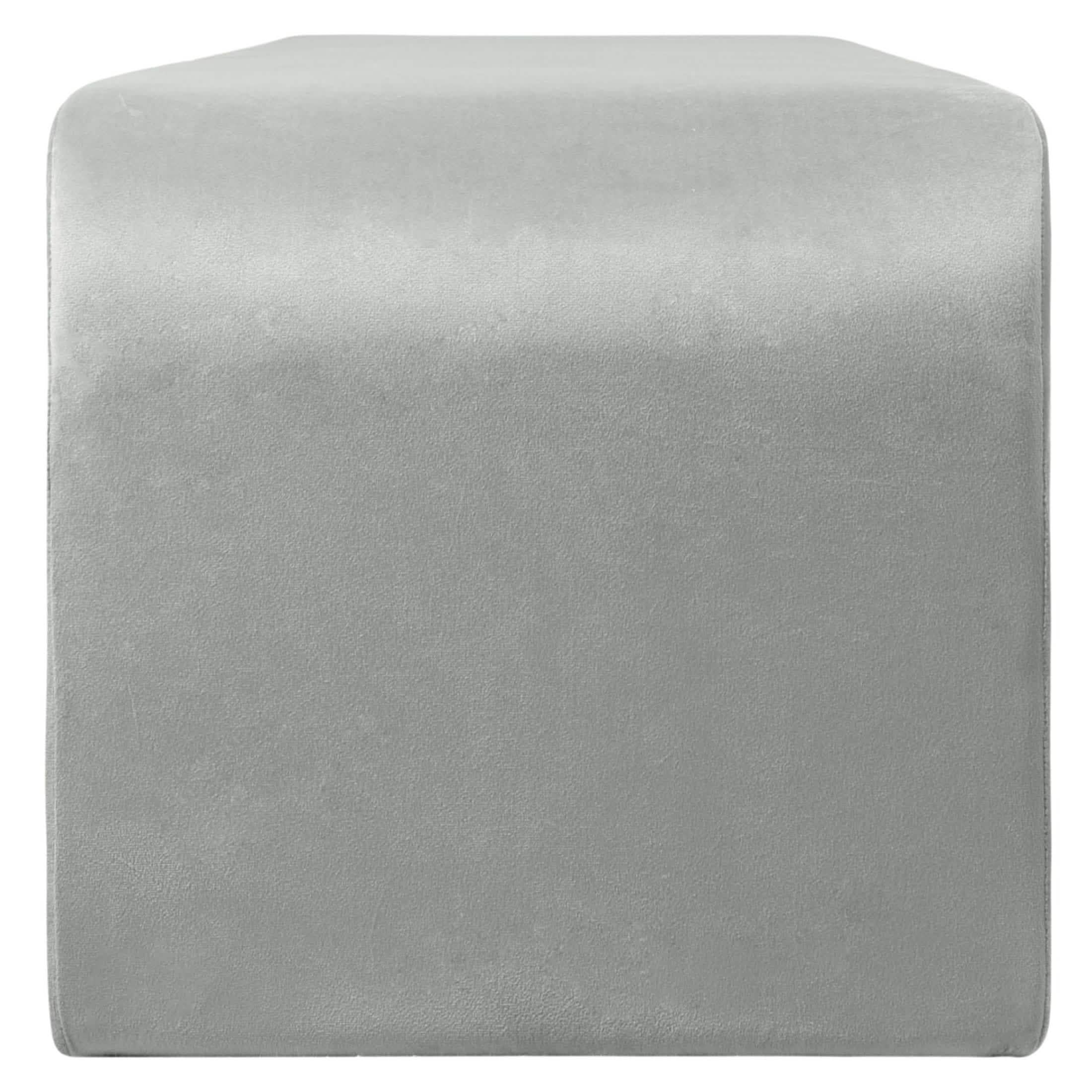 Vint 63" Wide Upholstered Bench in Boucle/Velvet with Curved Waterfall Design Light Grey BENCH Leisuremod