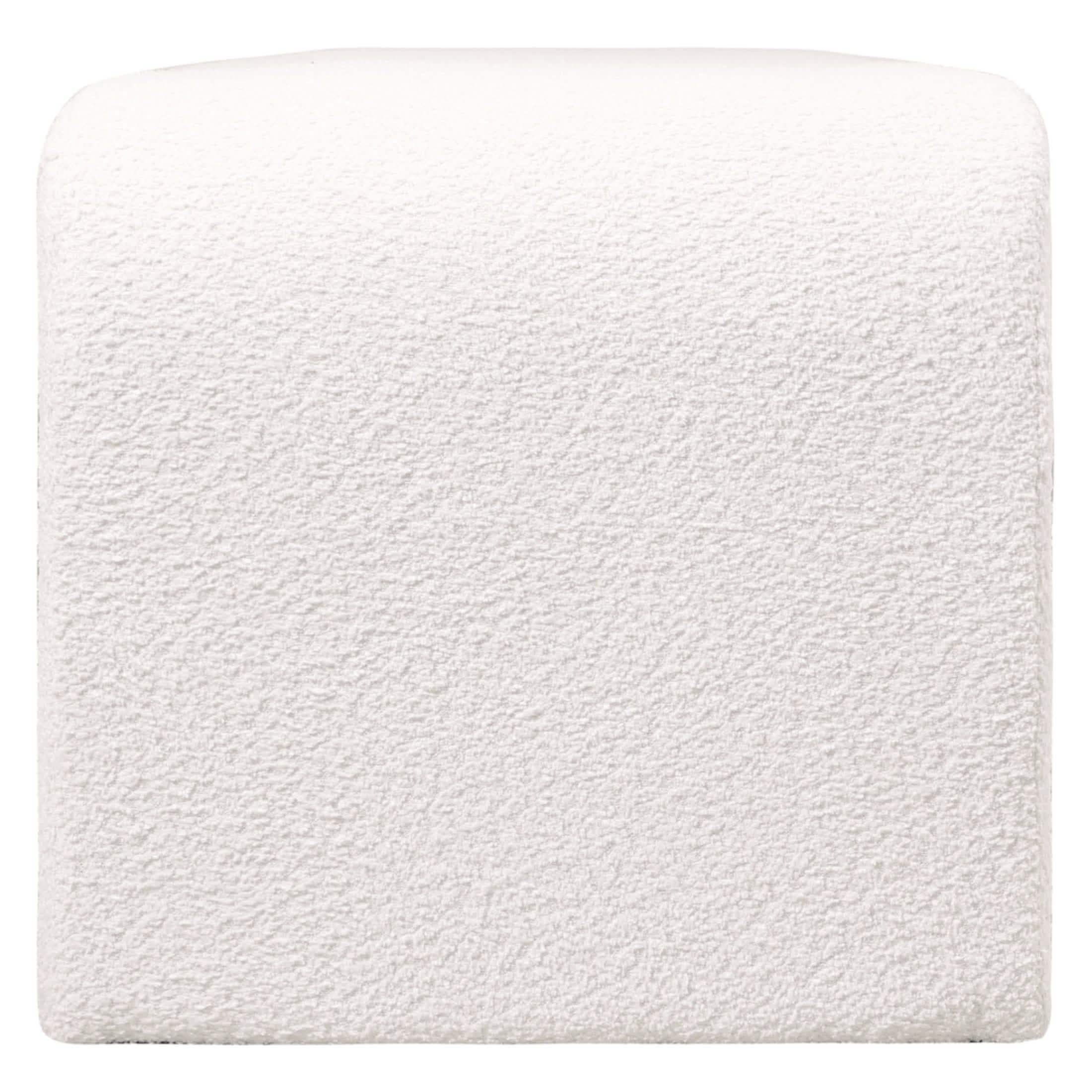 Vint 63" Wide Upholstered Bench in Boucle/Velvet with Curved Waterfall Design White BENCH Leisuremod