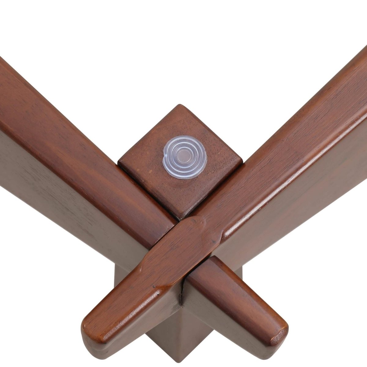 Imperial Triangular Coffee Table with a Glass Tabletop and Wood Base Dark Walnut Coffee Table Leisuremod