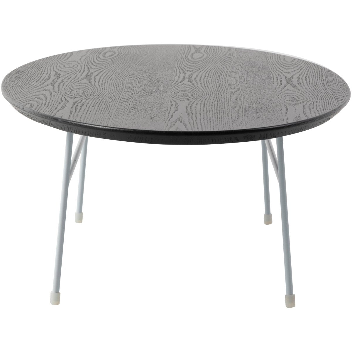 Leisuremod Coffee Table Rossmore Oval Coffee Table with MDF Wood Tabletop in Black/White Steel Frame