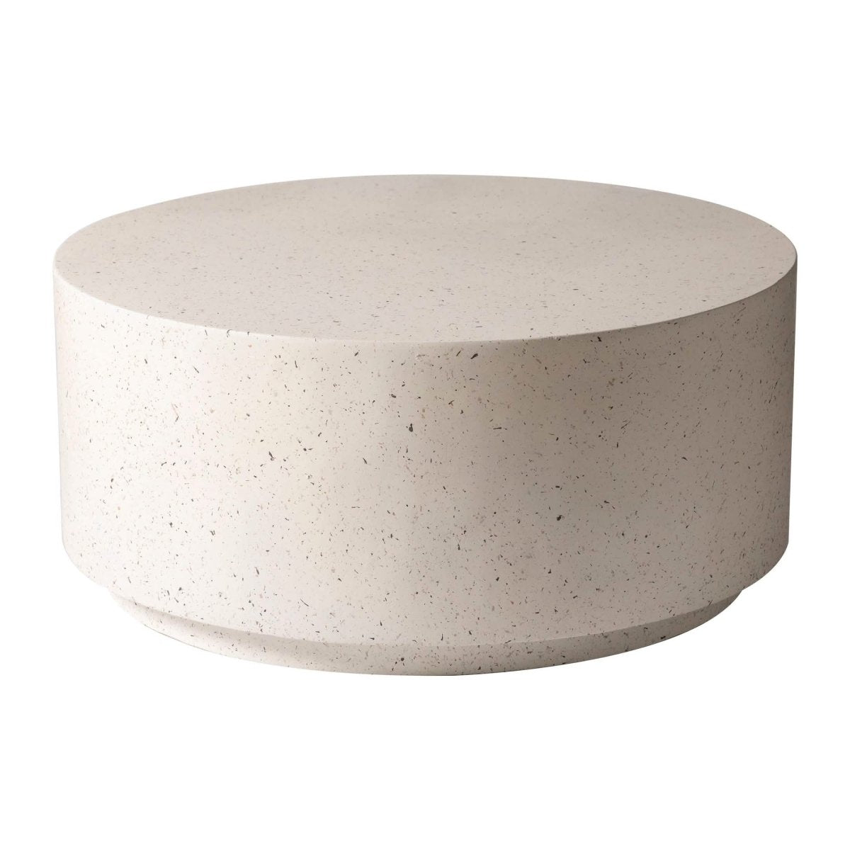 Terra 36" Round Coffee Table in Fiberstone for Indoor and Outdoor White Coffee Table LeisureMod