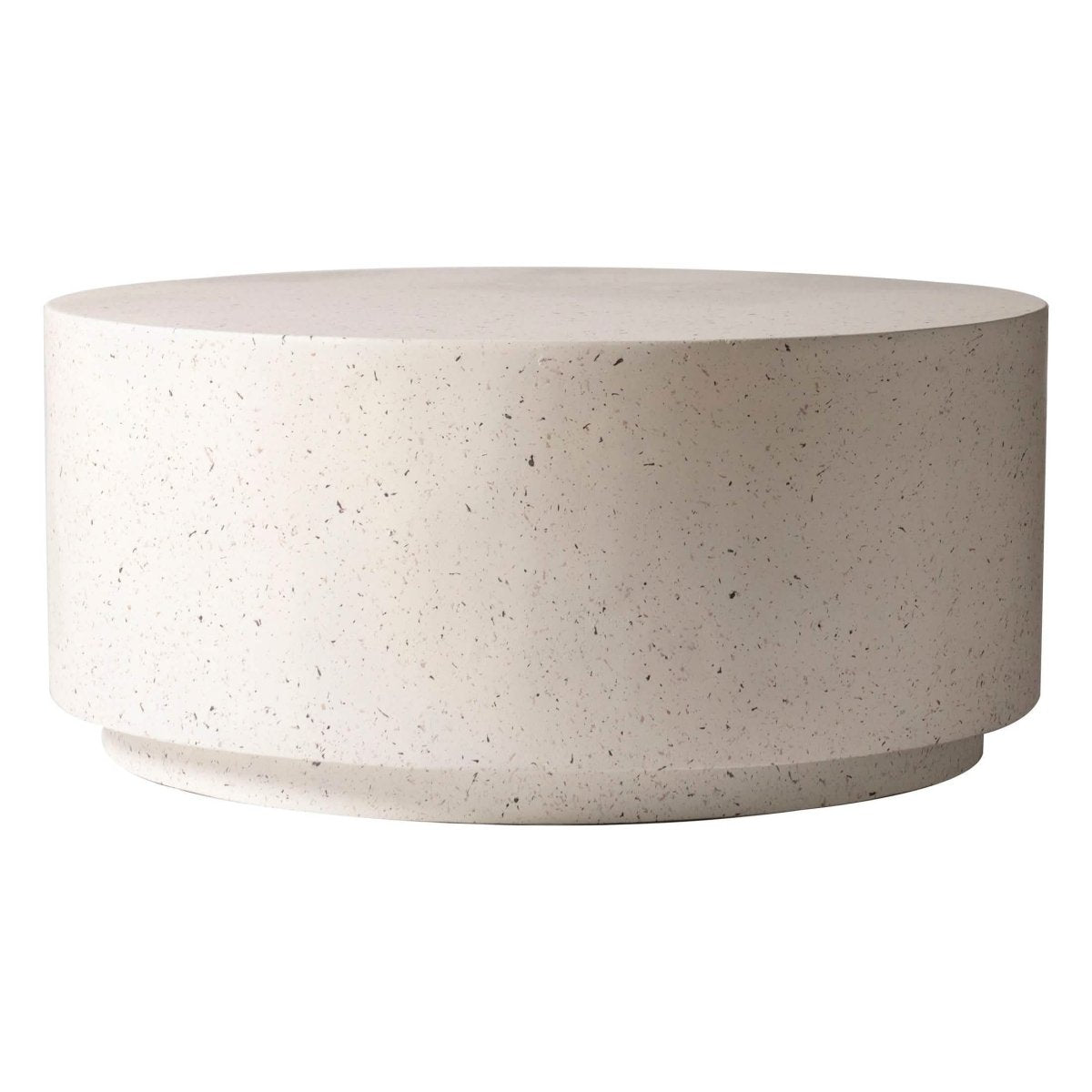 Terra 36" Round Coffee Table in Fiberstone for Indoor and Outdoor White Coffee Table LeisureMod