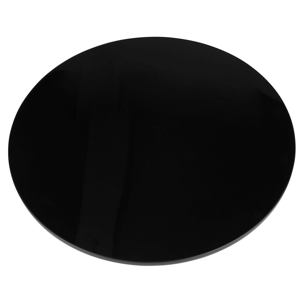 Tully 30-Inch Round Glass/Stone Coffee Table with Iron Rim Frame and Glass Base Glass Black Blue Black Glass Coffee Table Leisuremod