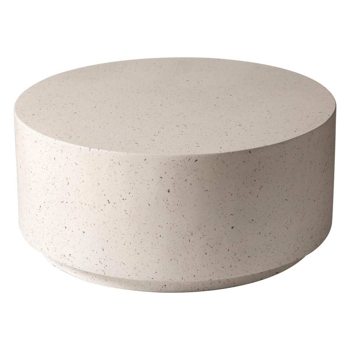 Terra 36" Round Coffee Table in Fiberstone for Indoor and Outdoor White Coffee Table LeisureMod