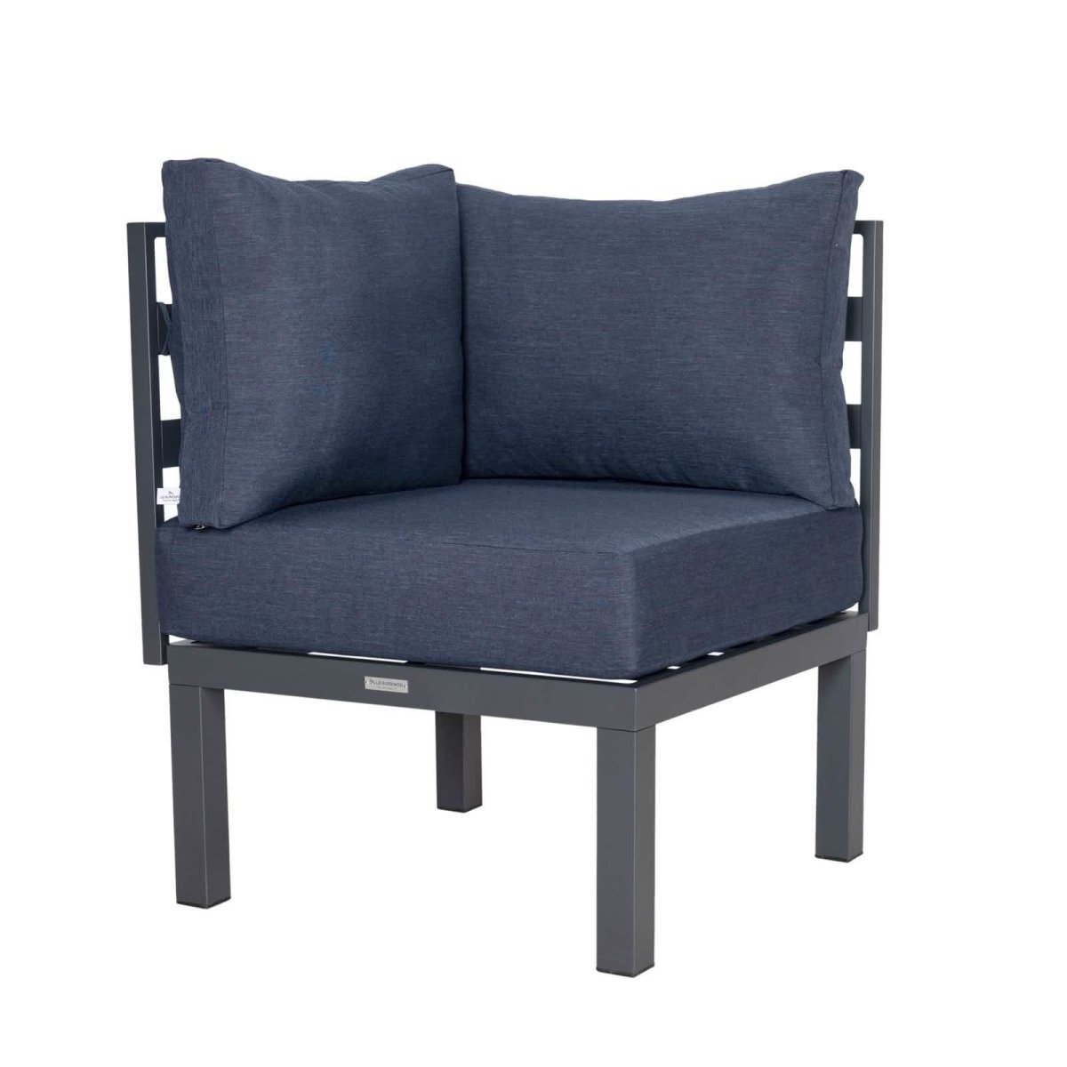 Leisuremod Conversation Set Chelsea Modern 6-Piece Patio Sectional Set in Black Aluminum with Removable Cushions