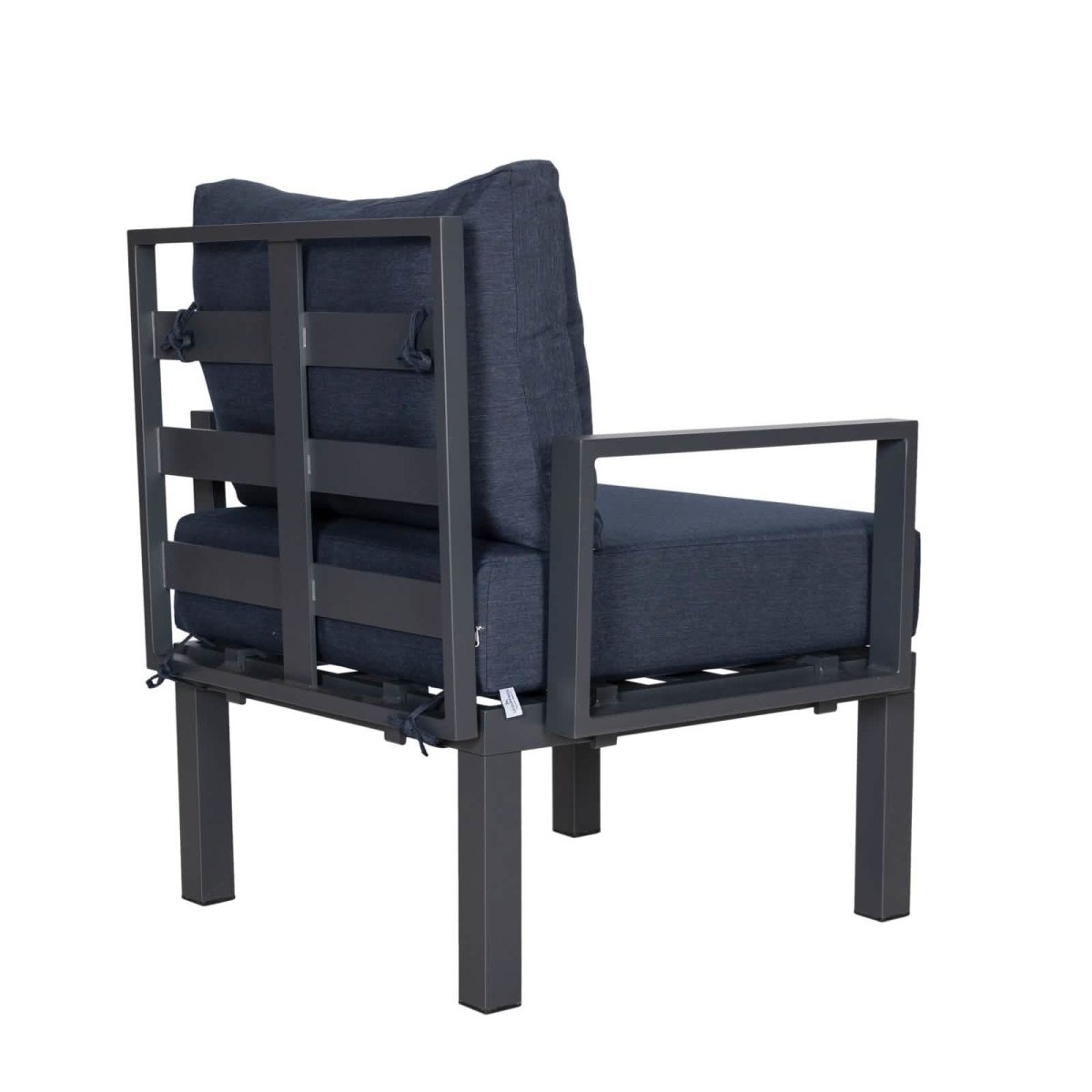 Leisuremod Conversation Set Chelsea Modern 6-Piece Patio Sectional Set in Black Aluminum with Removable Cushions