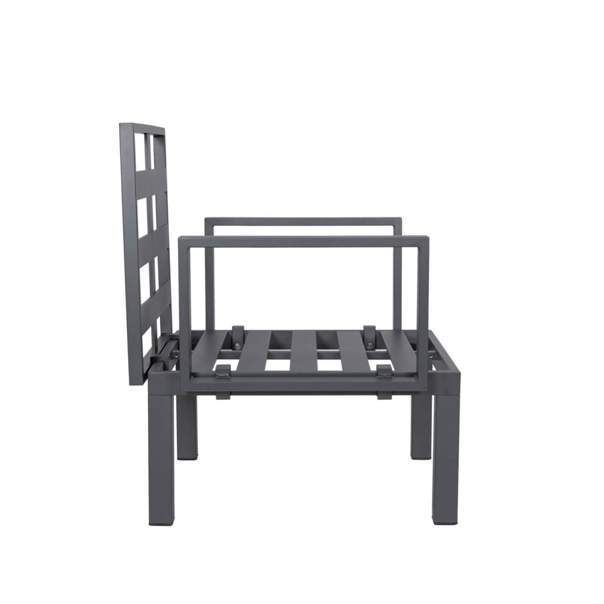 Leisuremod Conversation Set Chelsea Modern 6-Piece Patio Sectional Set in Black Aluminum with Removable Cushions