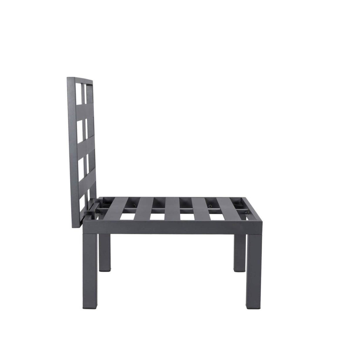 Leisuremod Conversation Set Chelsea Modern 6-Piece Patio Sectional Set in Black Aluminum with Removable Cushions