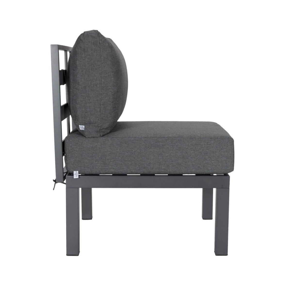 Leisuremod Conversation Set Chelsea Modern 6-Piece Patio Sectional Set in Black Aluminum with Removable Cushions