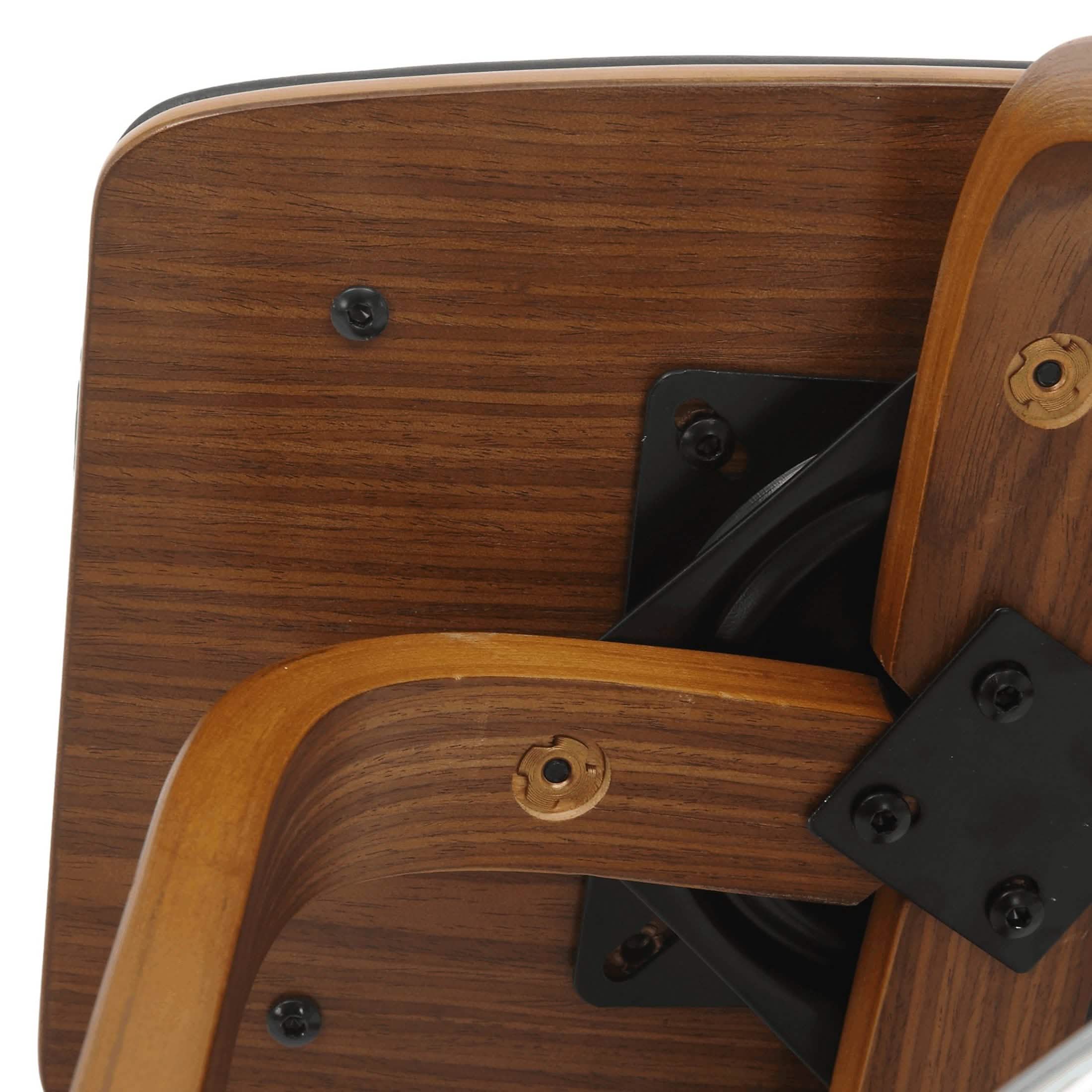 Pelya Leather Counter Stool with Square Seat and Poplar Wood Base Walnut Black Counter Stool Leisuremod