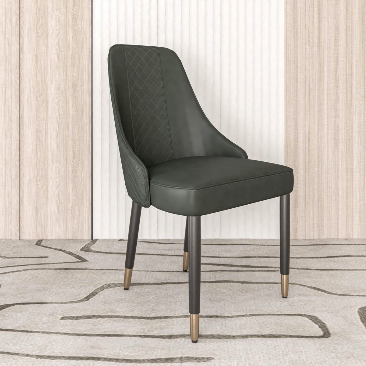 Leisuremod Dining Chair Allure Dining Chairs Fabric/Leather Seat and Back in Oak Wood