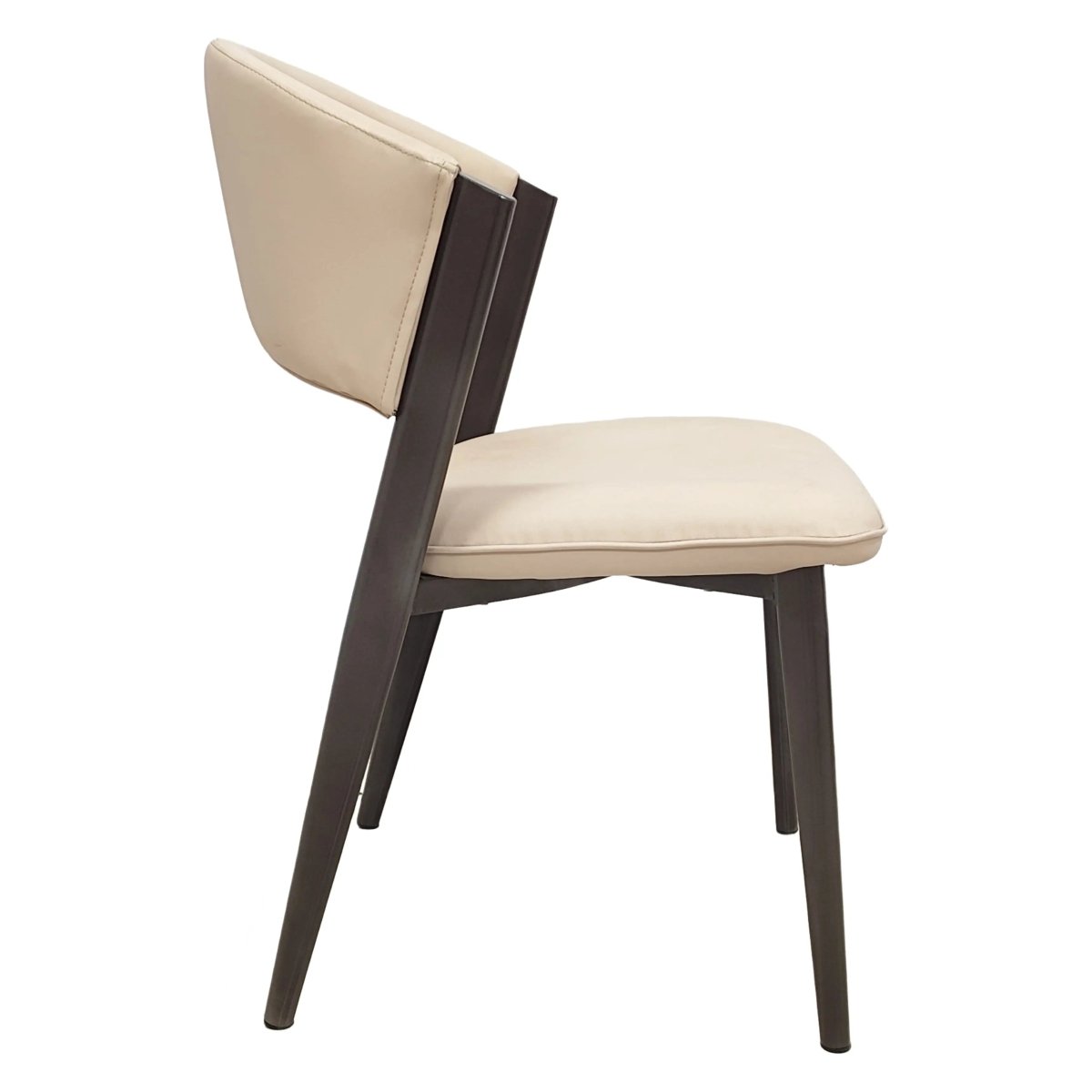 Leisuremod Dining Chair Aspen Dining Chairs Upholstered in Leather with Black Metal Legs