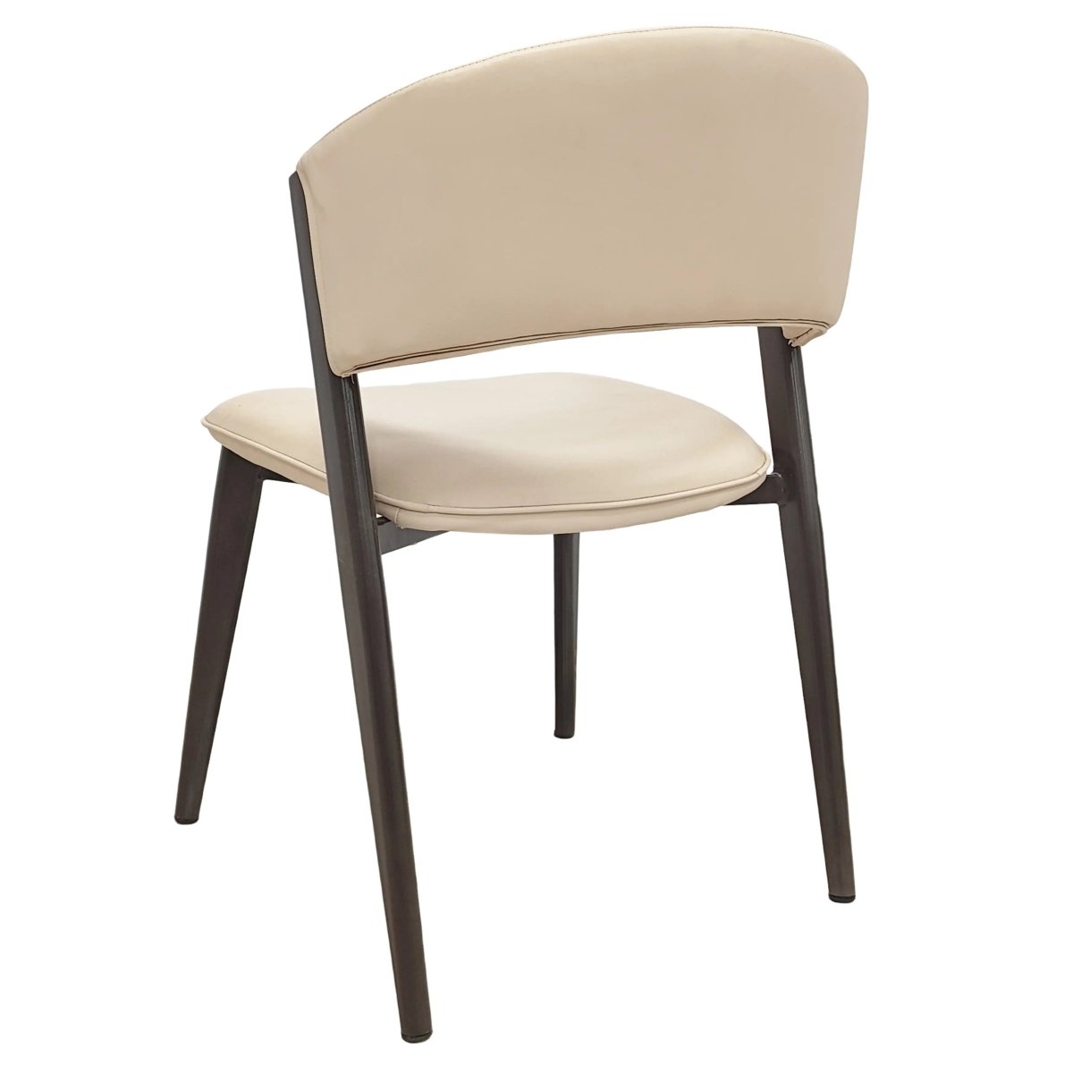 Leisuremod Dining Chair Aspen Dining Chairs Upholstered in Leather with Black Metal Legs