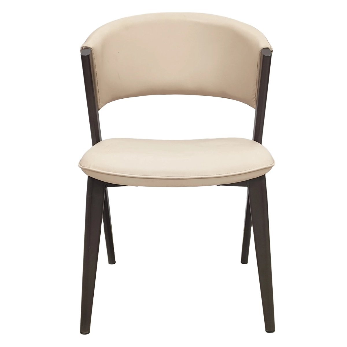 Leisuremod Dining Chair Aspen Dining Chairs Upholstered in Leather with Black Metal Legs