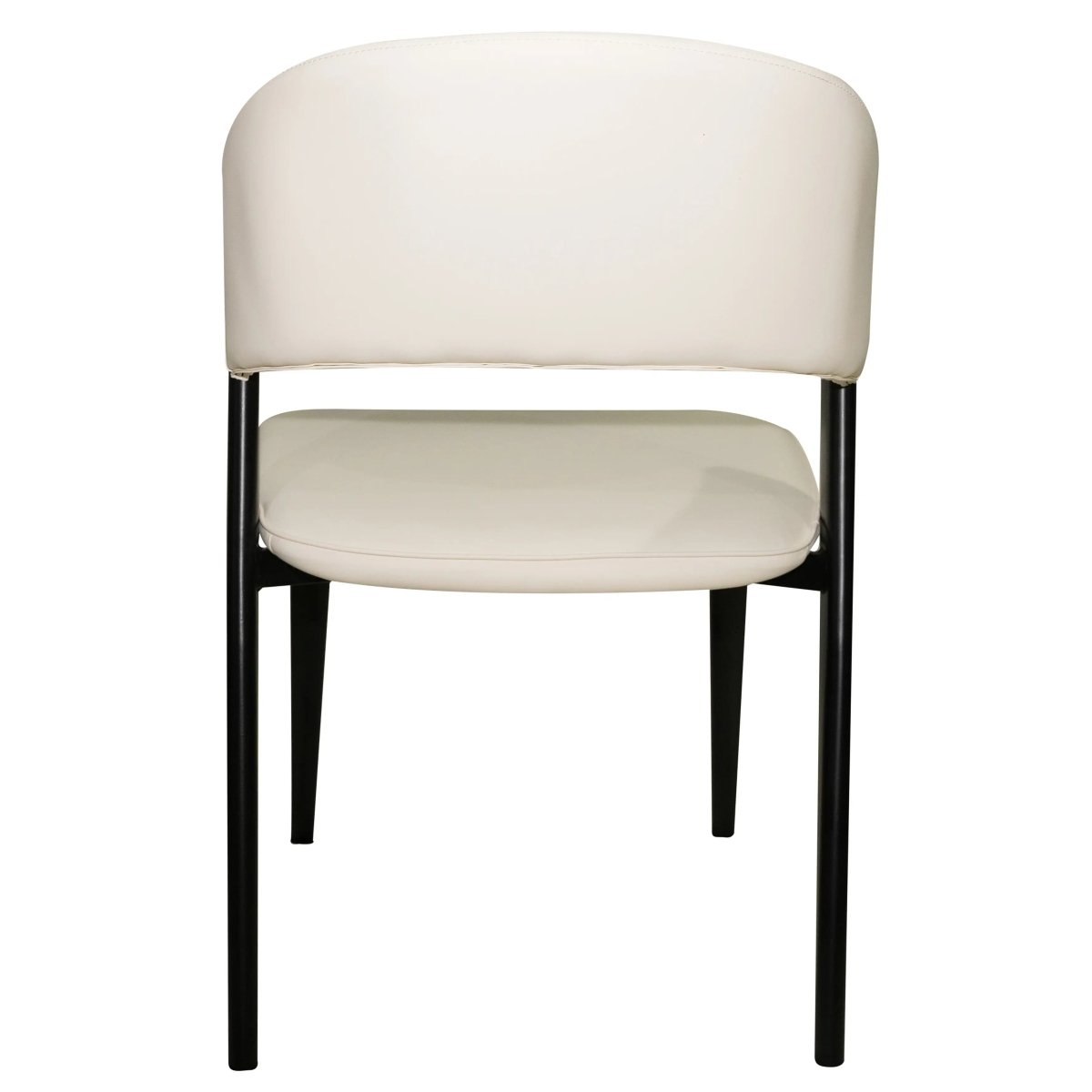 Leisuremod Dining Chair Aspen Dining Chairs Upholstered in Leather with Black Metal Legs