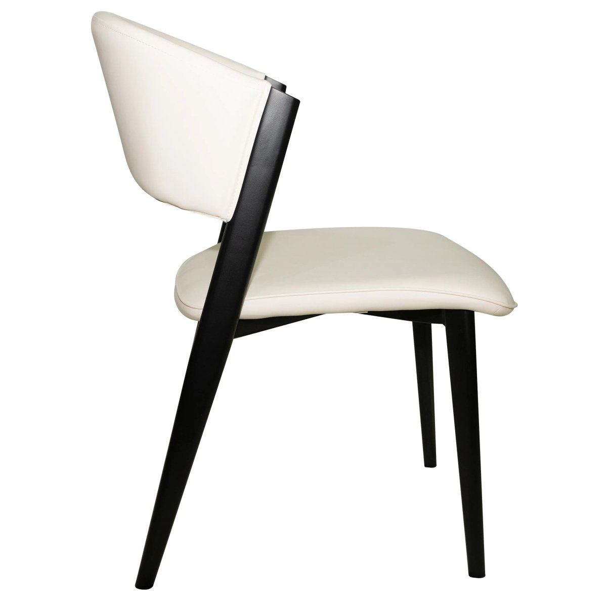 Leisuremod Dining Chair Aspen Dining Chairs Upholstered in Leather with Black Metal Legs