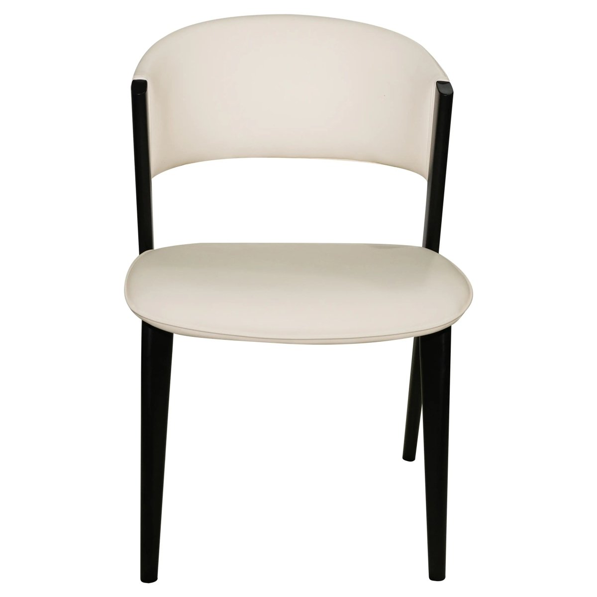 Leisuremod Dining Chair Aspen Dining Chairs Upholstered in Leather with Black Metal Legs