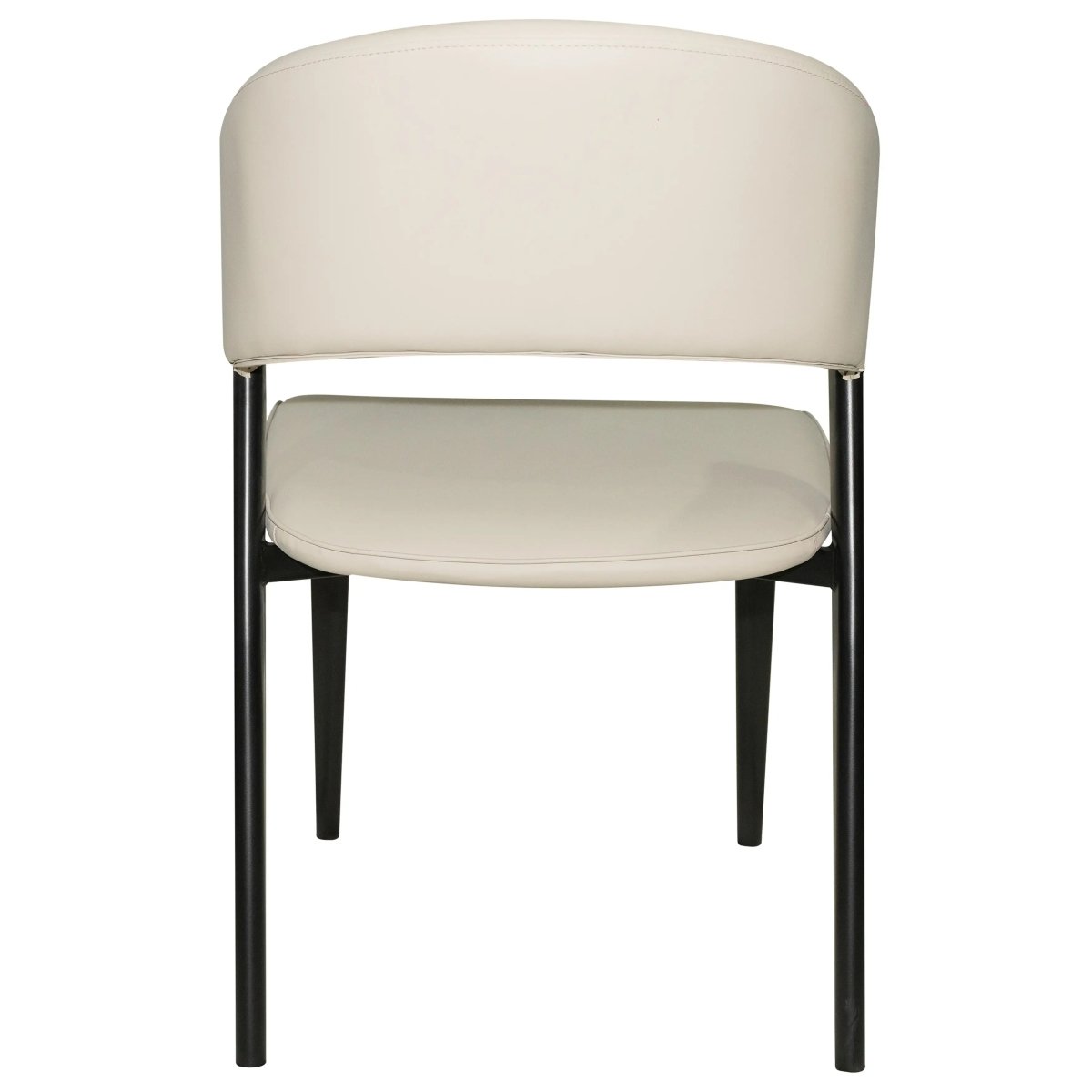 Leisuremod Dining Chair Aspen Dining Chairs Upholstered in Leather with Black Metal Legs