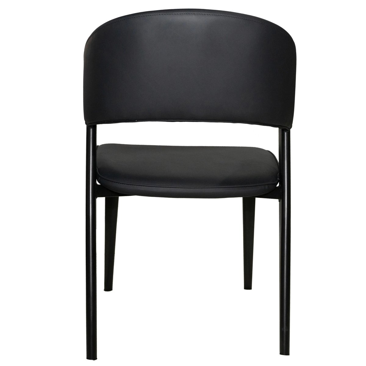 Leisuremod Dining Chair Aspen Dining Chairs Upholstered in Leather with Black Metal Legs