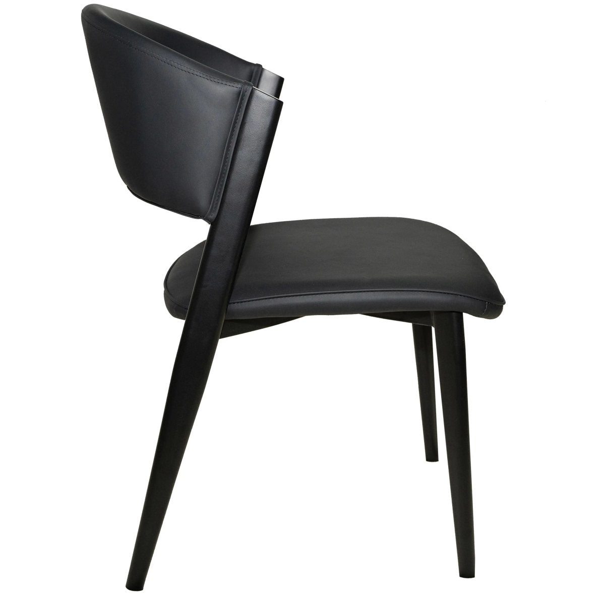 Leisuremod Dining Chair Aspen Dining Chairs Upholstered in Leather with Black Metal Legs