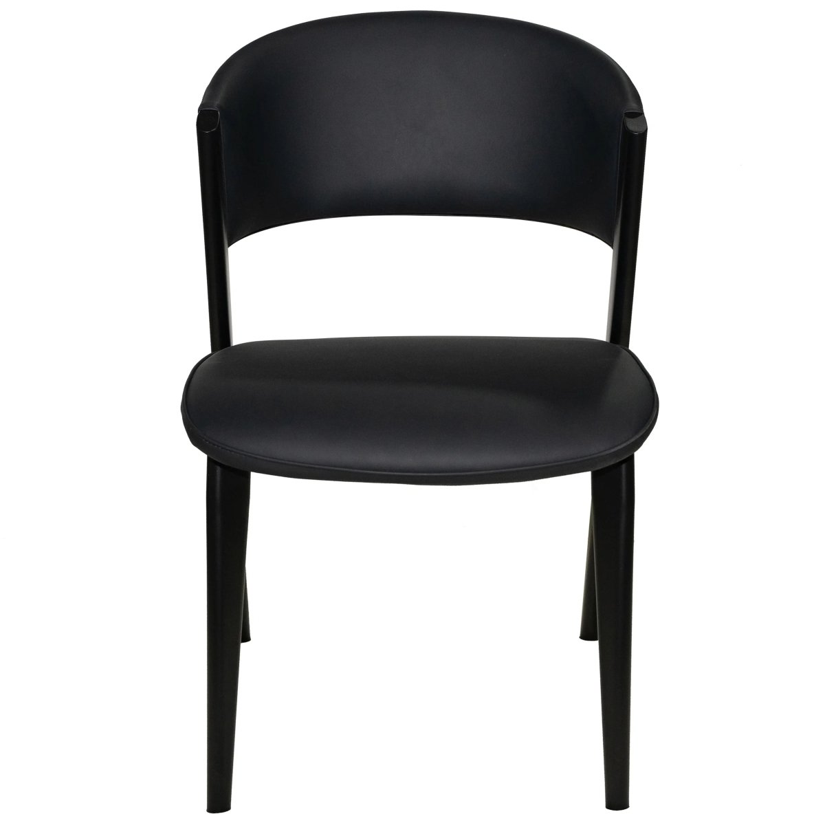Leisuremod Dining Chair Aspen Dining Chairs Upholstered in Leather with Black Metal Legs