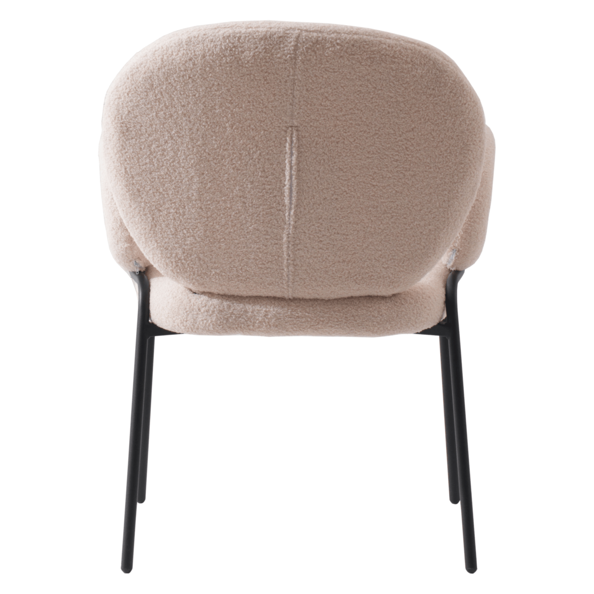 Celestial Modern Boucle Dining Side Chair with Black/White Powder Coated Iron Frame Black Armless White Dining Chair Leisuremod