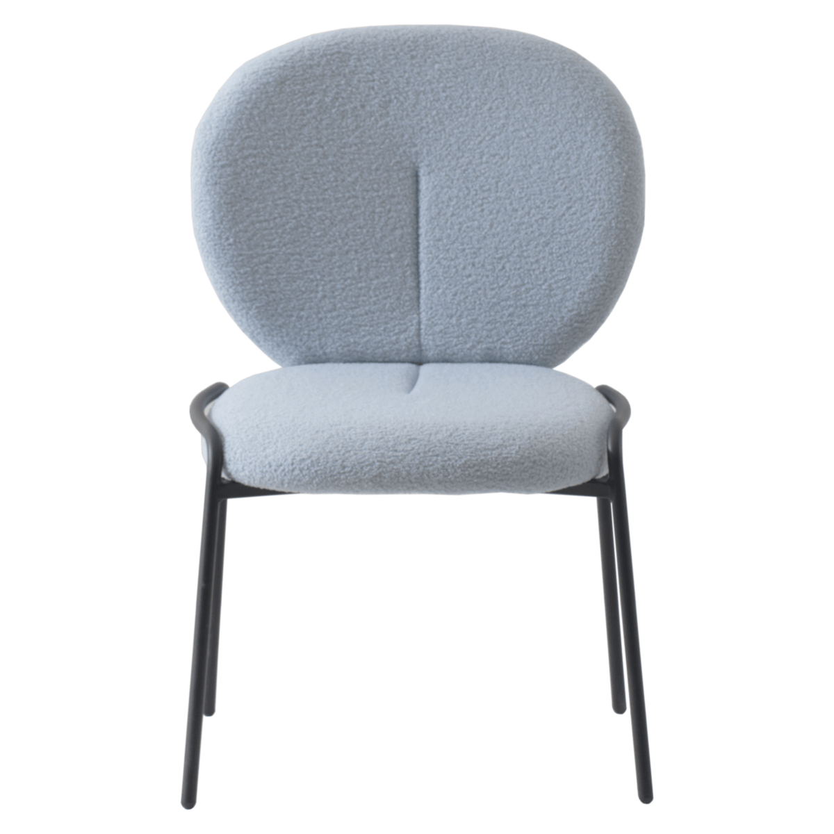 Celestial Modern Boucle Dining Side Chair with Black/White Powder Coated Iron Frame Dining Chair Leisuremod