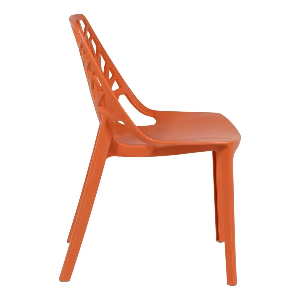 Leisuremod Dining Chair Cornelia Modern ABS Plastic Stackable Dining Chair with Cut-Out Tree Design