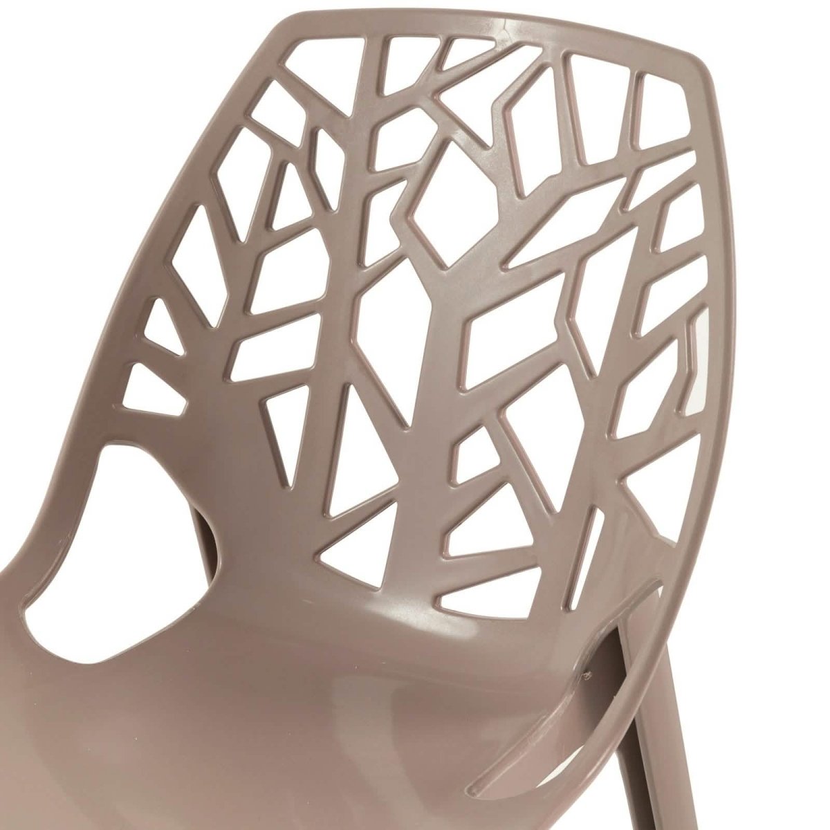 Leisuremod Dining Chair Cornelia Modern ABS Plastic Stackable Dining Chair with Cut-Out Tree Design