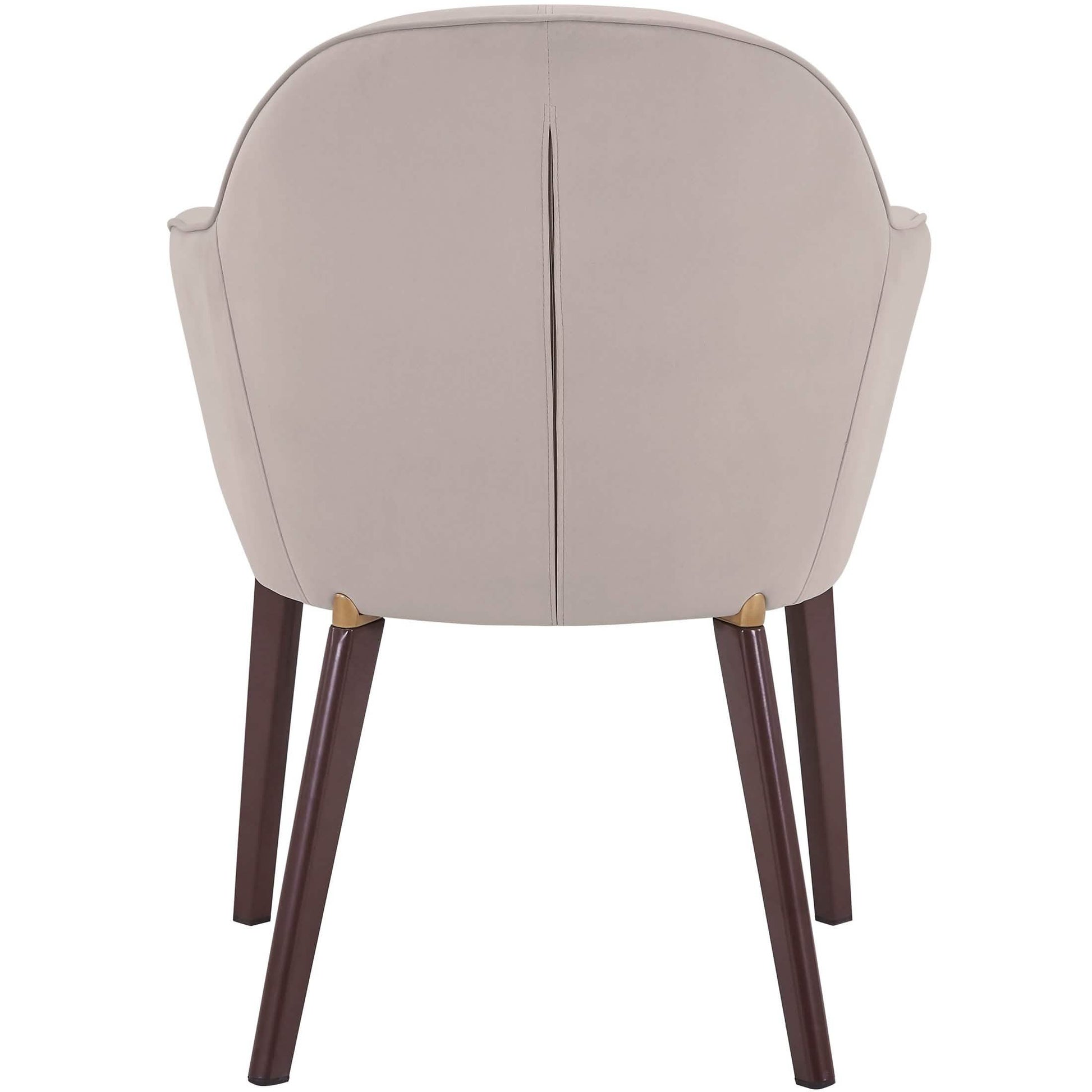 Elias Dining Chair Upholstered in Leather/Velvet and Powder Coated Legs Velvet Light Grey Dining Chair Leisuremod