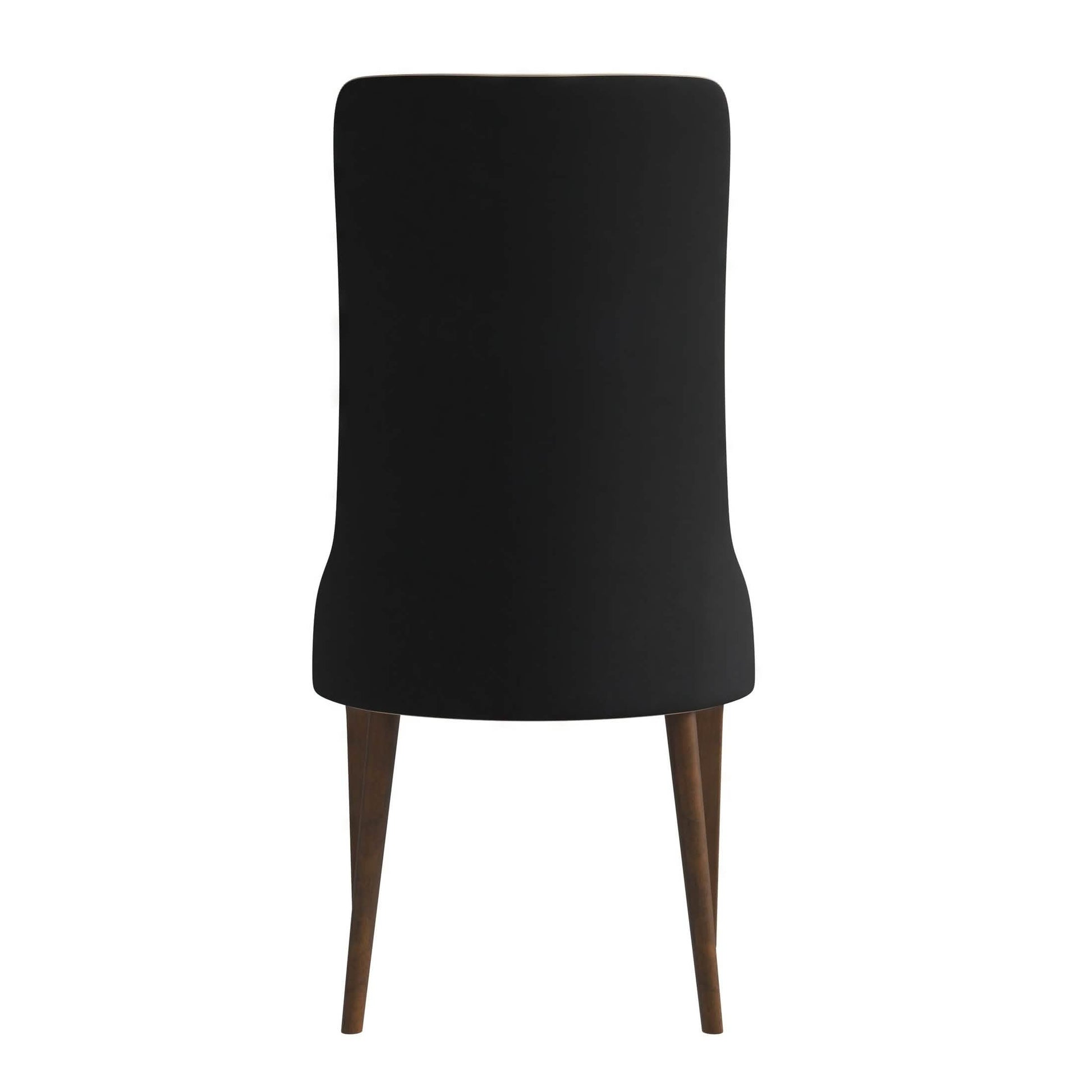 Elm Dining Chair with a Leather/Velvet Seat and a Two-Tone Color Design Backrest in Ash Wood Black Dining Chair Leisuremod